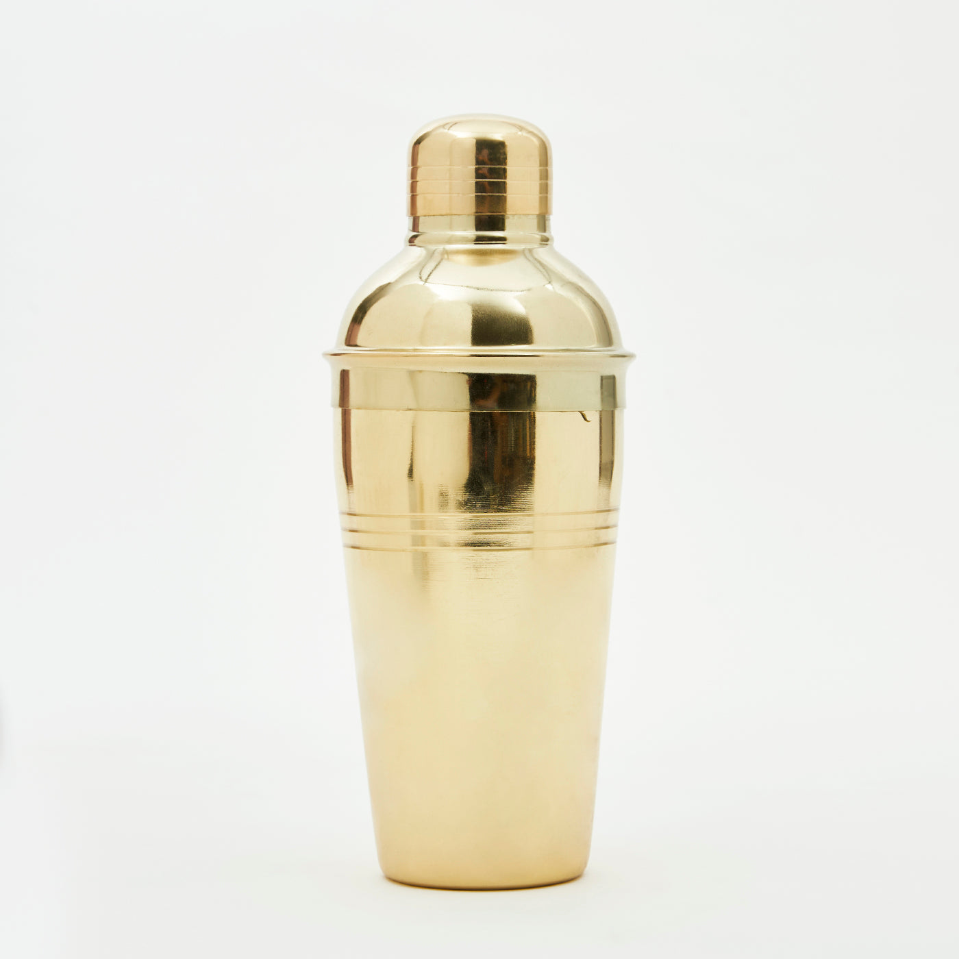 Golden Ribbed Stainless Steel Cocktail Shaker with Secure Lid Top Mocktail Juice Mixing Wine Martini Shaker Perfect for Bar Hotel Restaurant Home Parties Gifting-500 ml