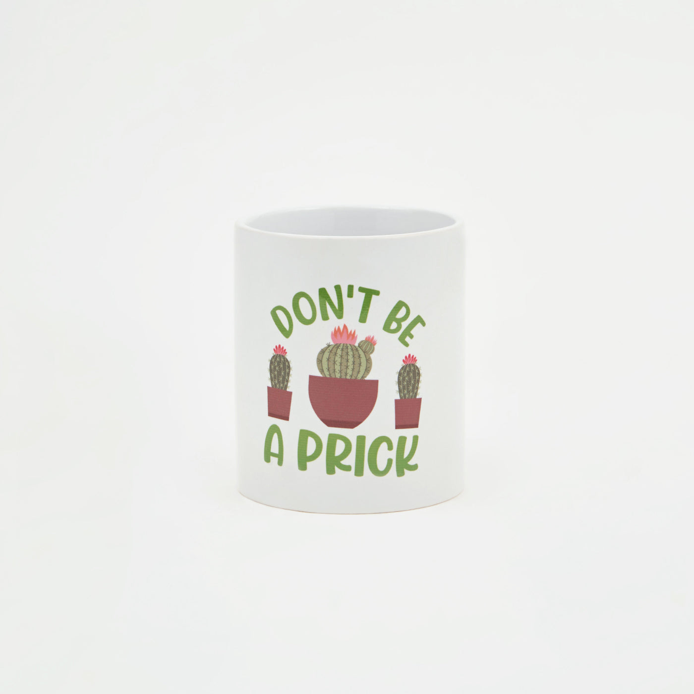 Don't Be A Prick Printed Ceramic Pots for Plants Table Planters for Living Room Garden Indoor and Outdoor Balcony Ceramic Planters Flower Pot for Home and Office Desk Decoration Size- 3.9 Inch