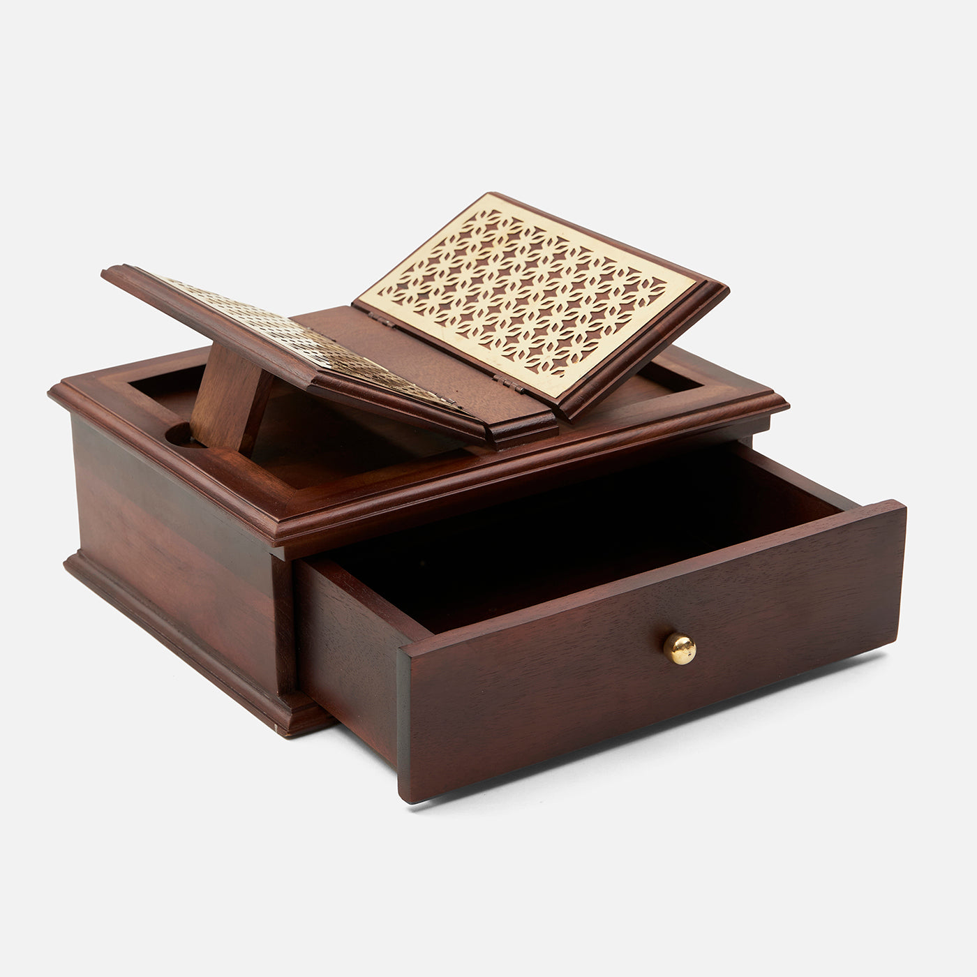 Large Handcrafted Holy Book Stand Box for Reading Geeta, Quran, Guru Granth Sahib, Bible Book