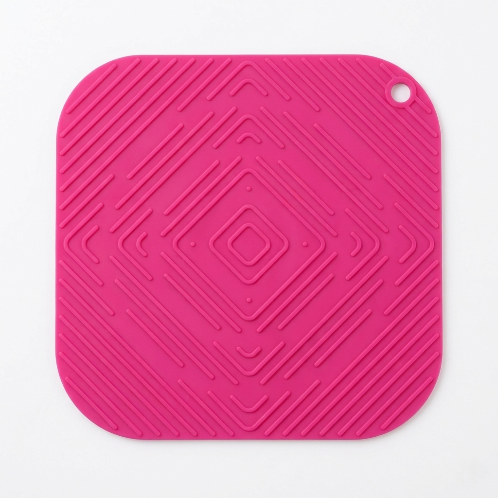 DecorTwist Multipurpose Pot Holder Dining Table Heat Protection Pads| Heat Resistant Anti-Slip Silicone Trivet Mat for Glass Table & Kitchen Countertop