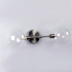 The Proud Orb' Dual Glass Ball Scone Silver - Pewter Finish