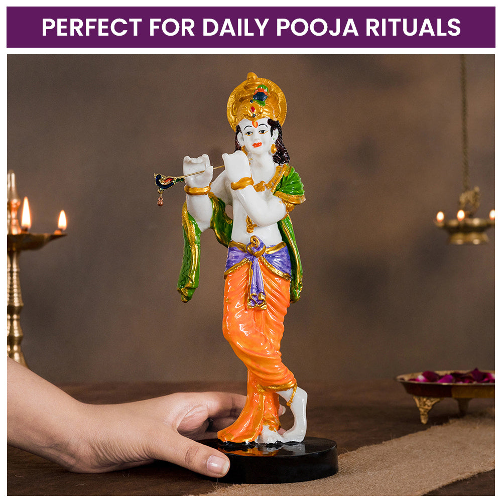 Polyresin Lord Krishna with Flute Idol Statue