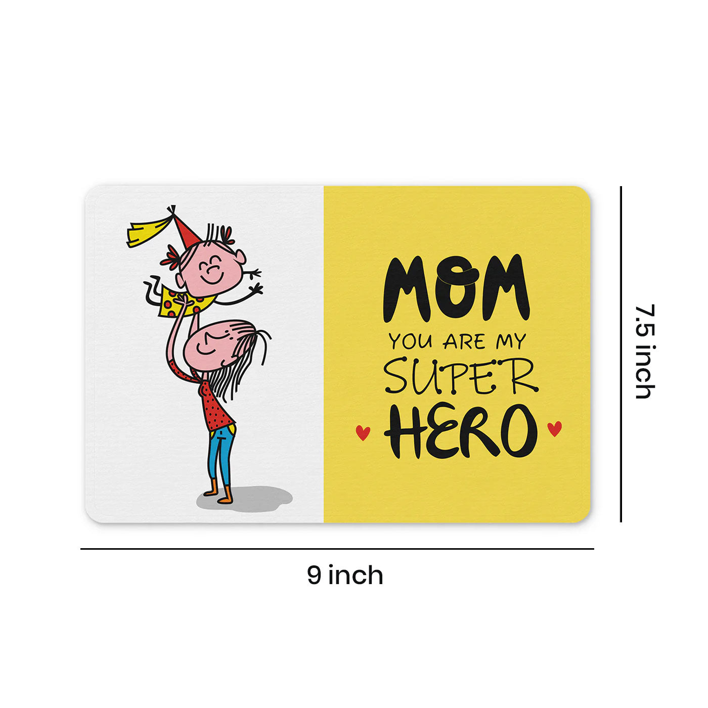"Mom You Are Super Hero" Quotes Printed Mouse Pad Non-Slip Spill-Resistant Mousepad with Special-Textured Surface for Laptop PC