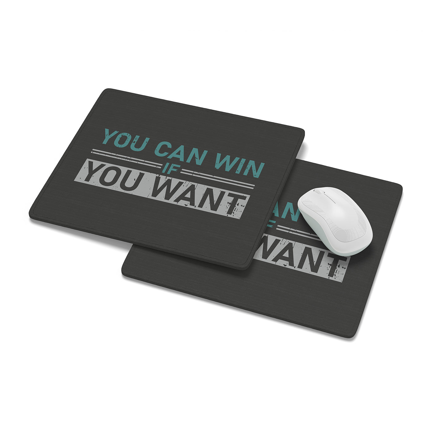 "You Can Win If You Want " Motivational Quotes Printed Mouse Pad Non-Slip Rubber Base Desk Mousepad for Laptop PC