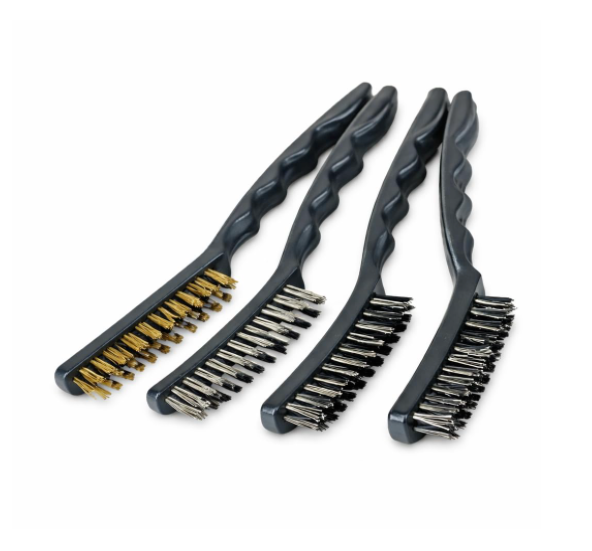 DecorTwist Heavy Duty 3-Piece Wire Brush Set – Brass, Nylon & Stainless Steel Bristles – Multi-Purpose Cleaning & Rust, Paint, Grime Removal Tool Kit