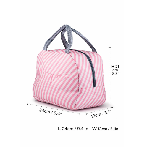 DecorTwist Insulated Lunch Bag for Office & School | Reusable Fabric Tiffin Carry Bag | Lightweight & Leak Resistant