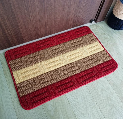 DecorTwist Anti-Slip Door Mat 60x40 cm | Polypropylene Needle Punched Floor Mat | Rubber Backing | Washable Indoor Outdoor Entrance Mat for Home, Bathroom & Kitchen