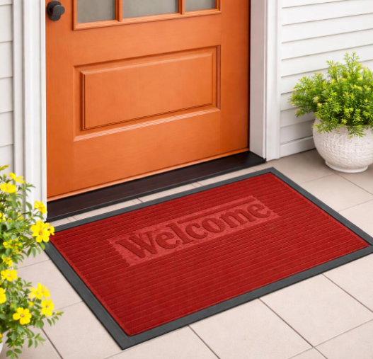 DecorTwist PVC Door Mat 60x40 cm | Heavy Duty Indoor Outdoor Entrance Mat | 4mm Thick Anti-Slip Rubber Back | Waterproof Dust & Dirt Trapper Welcome Floor Mat