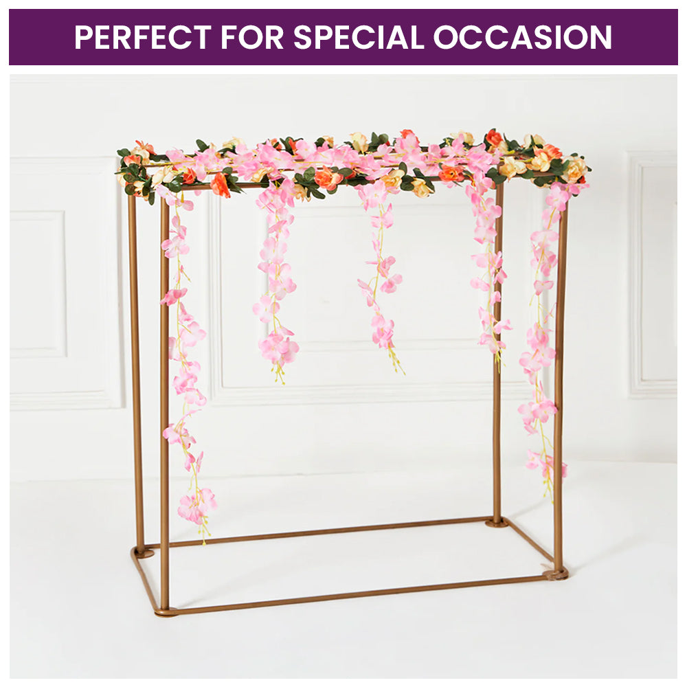 Square Mandap Backdrop Stand for Decoration Christmas, Ganpati Sthapna , Laxmi Ganesh Diwali ,Varalakshmi Pooja Festival Decoration Home Decor photo Background Support for Pooja Home Decor