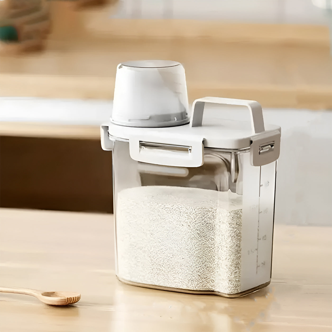 Airtight Storage Containers 1000 ML BPA Free Plastic Airtight Dispenser Box with Measuring Cup