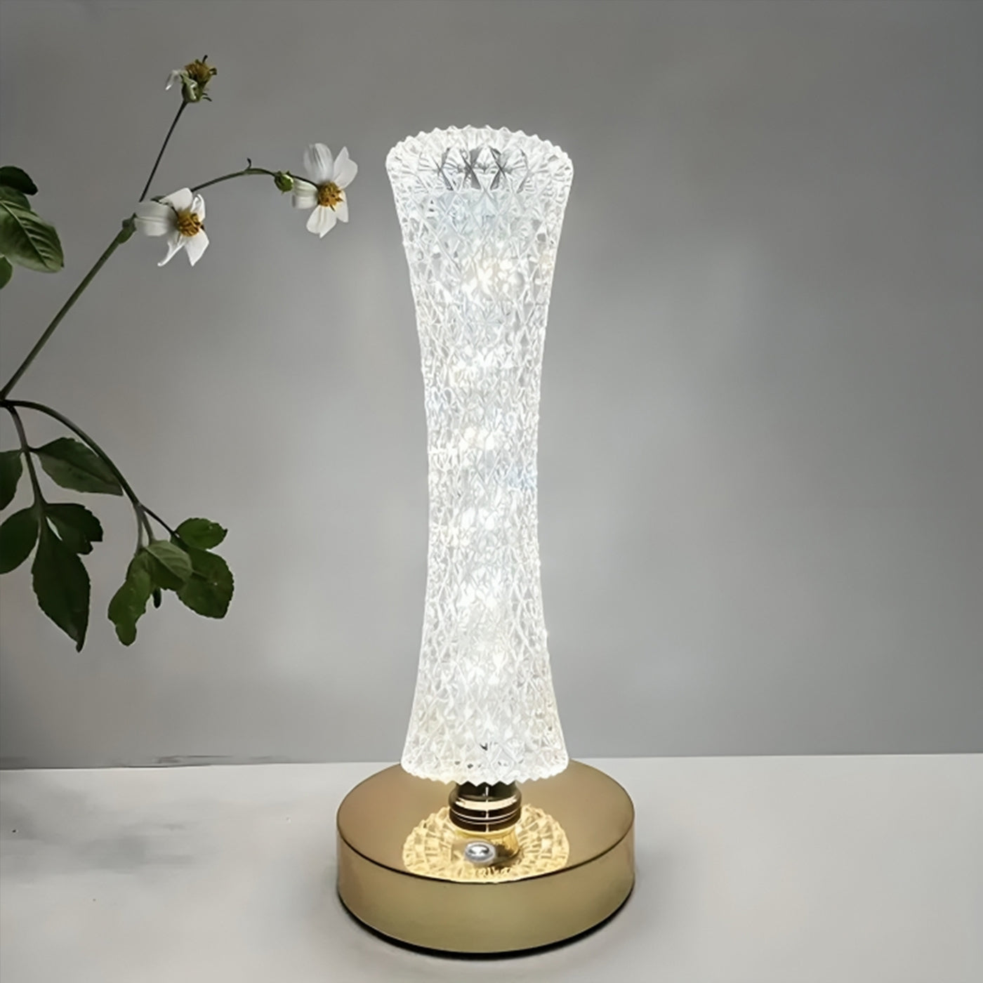 3-Colors Touch Lunar Table Lamp Crystal Night Light for Home Decor, Bedrooms, Festive, Christmas Decorations