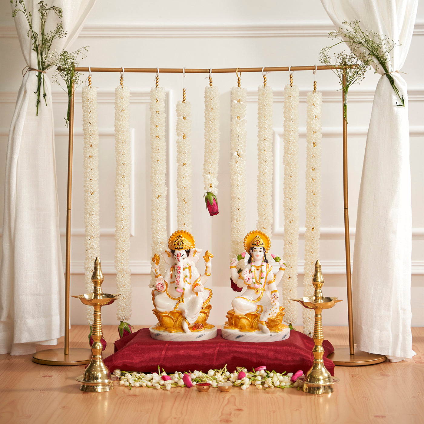 Square Backdrop Stand for Wedding, Ring ceremony, Birthday, Baby Shower, Diwali, Ganpati , Janmashtami, Laxmi Pooja