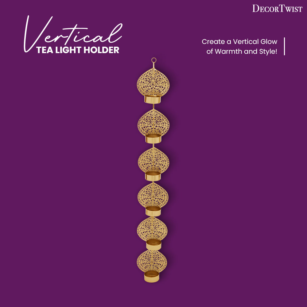 Vertical 6 Tea Light Holder Wall Art