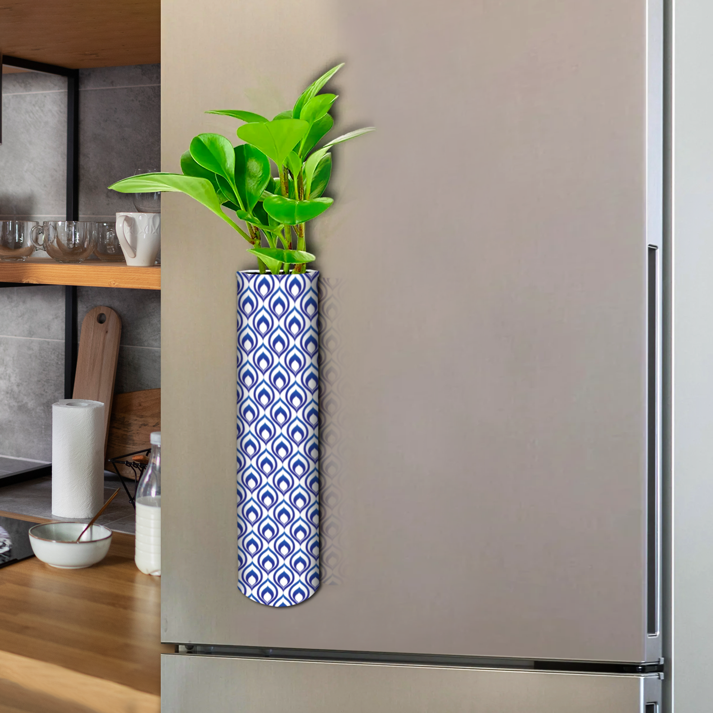 Metal Magnet Blue Planter for Fridge