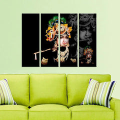 beautiful colors combination for krishna canvas painting
