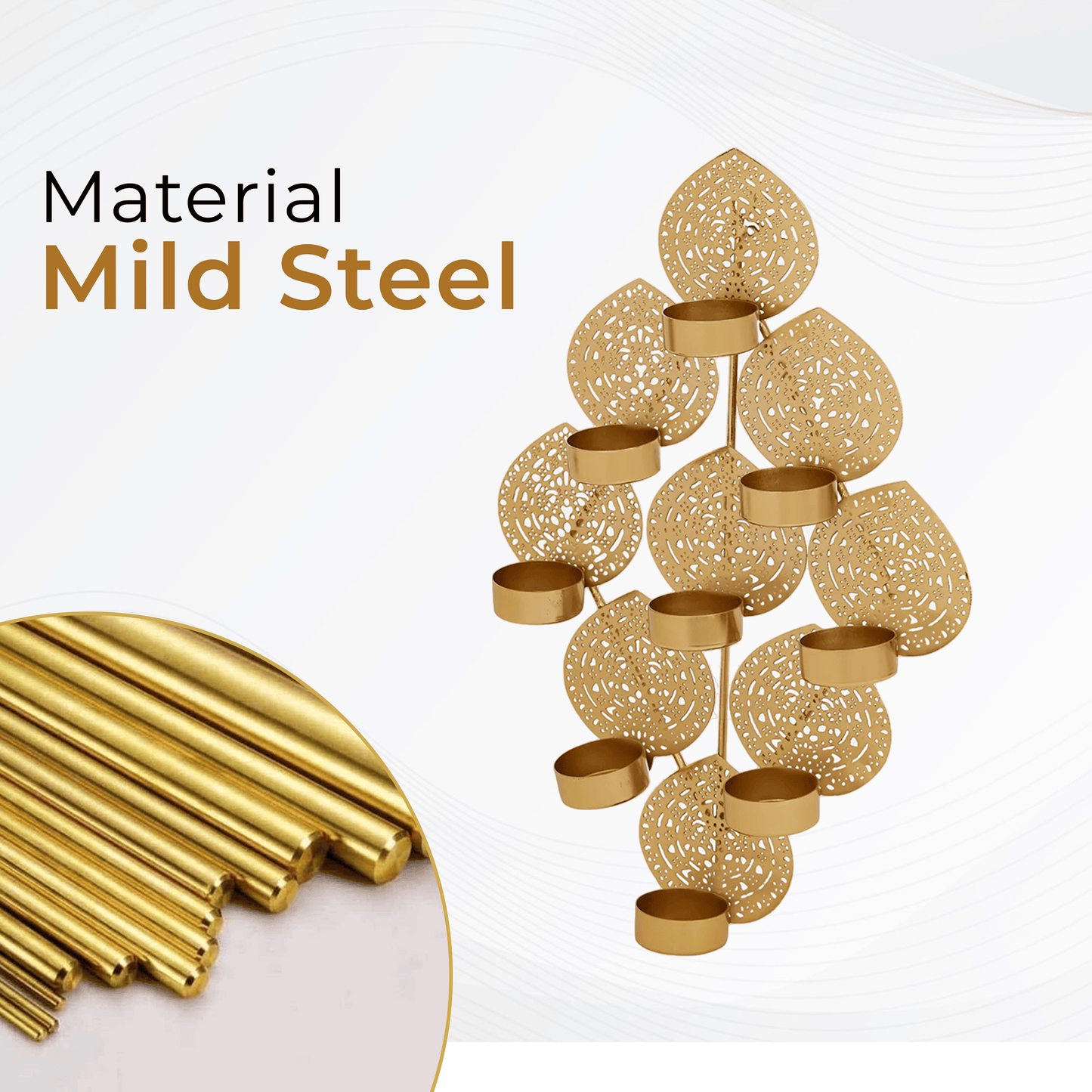 9 Leaf Tea Light Holder Wall Hanging