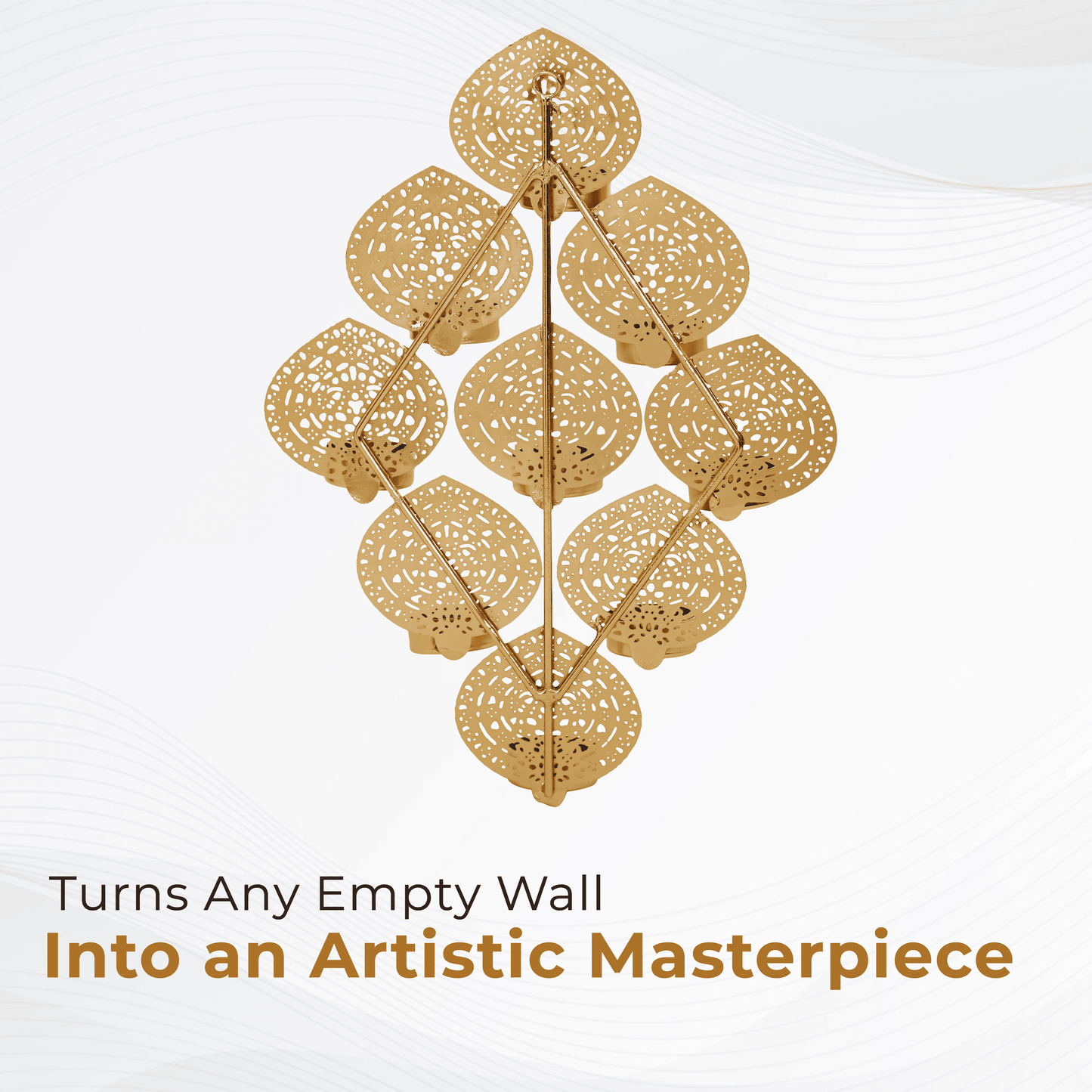 9 Leaf Tea Light Holder Wall Hanging