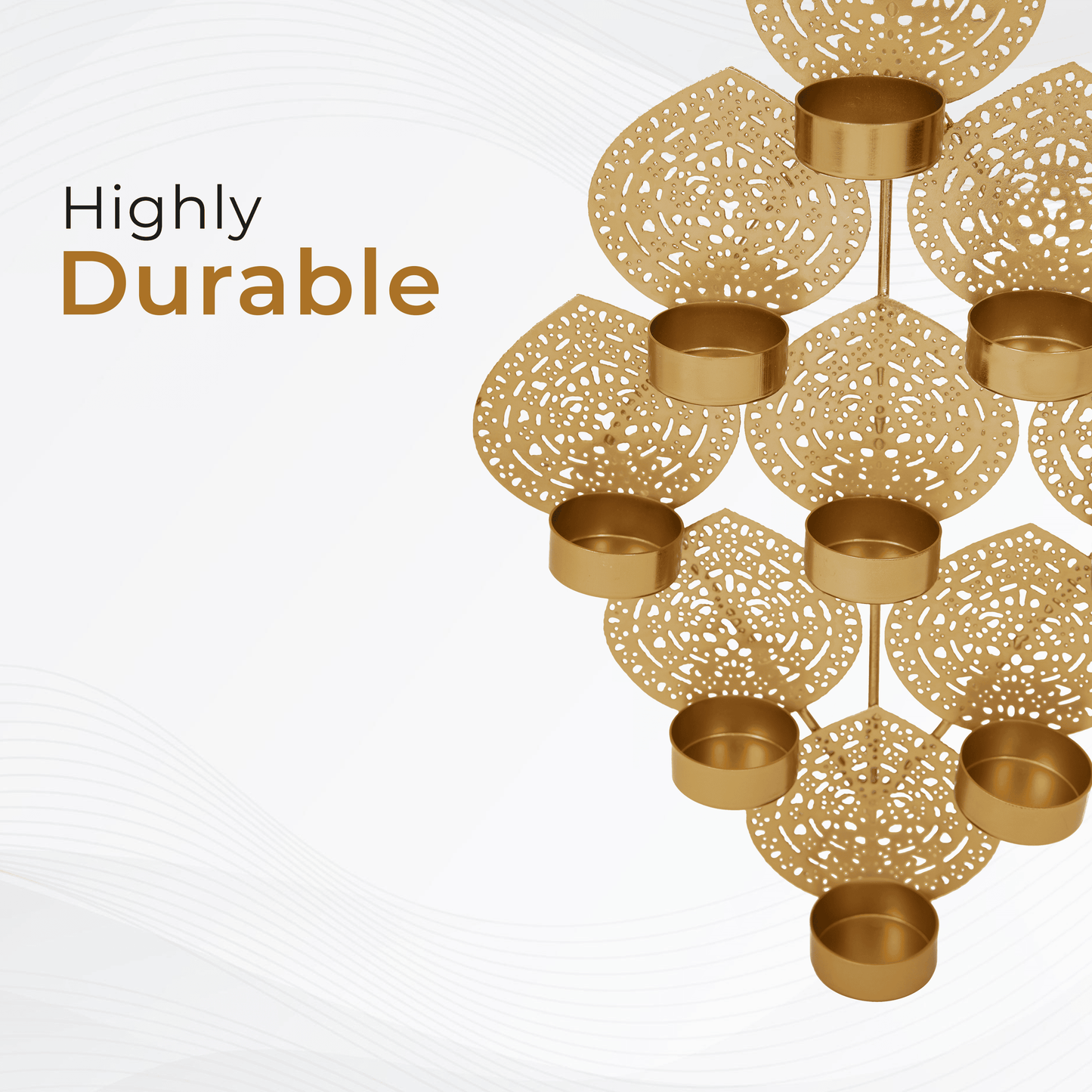 9 Leaf Tea Light Holder Wall Hanging