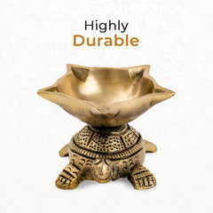 Vastu Decor -Brass Tortoise Panchmukhi Diya Set of 2