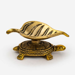 Vastu Decor-Tortoise Leaf Diya Set of 2 With Gift Box