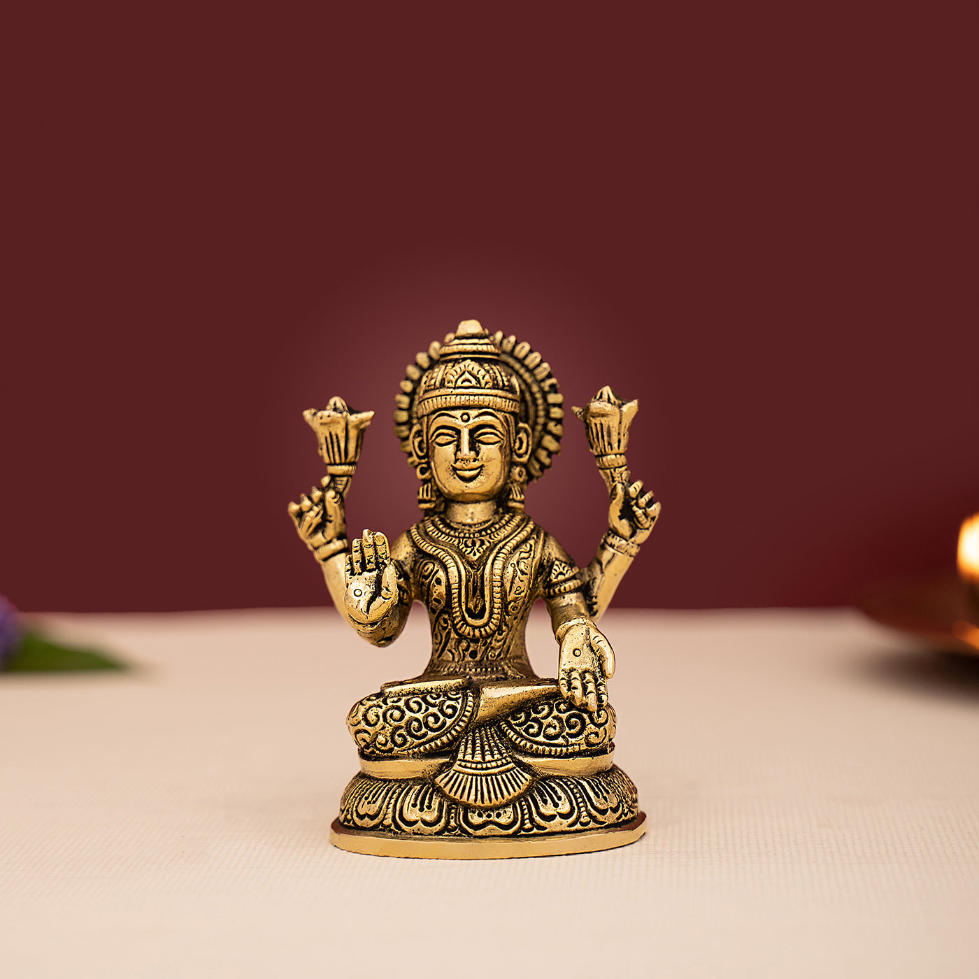 Brass Handcrafted Goddess Lakshmi Idol/Statue