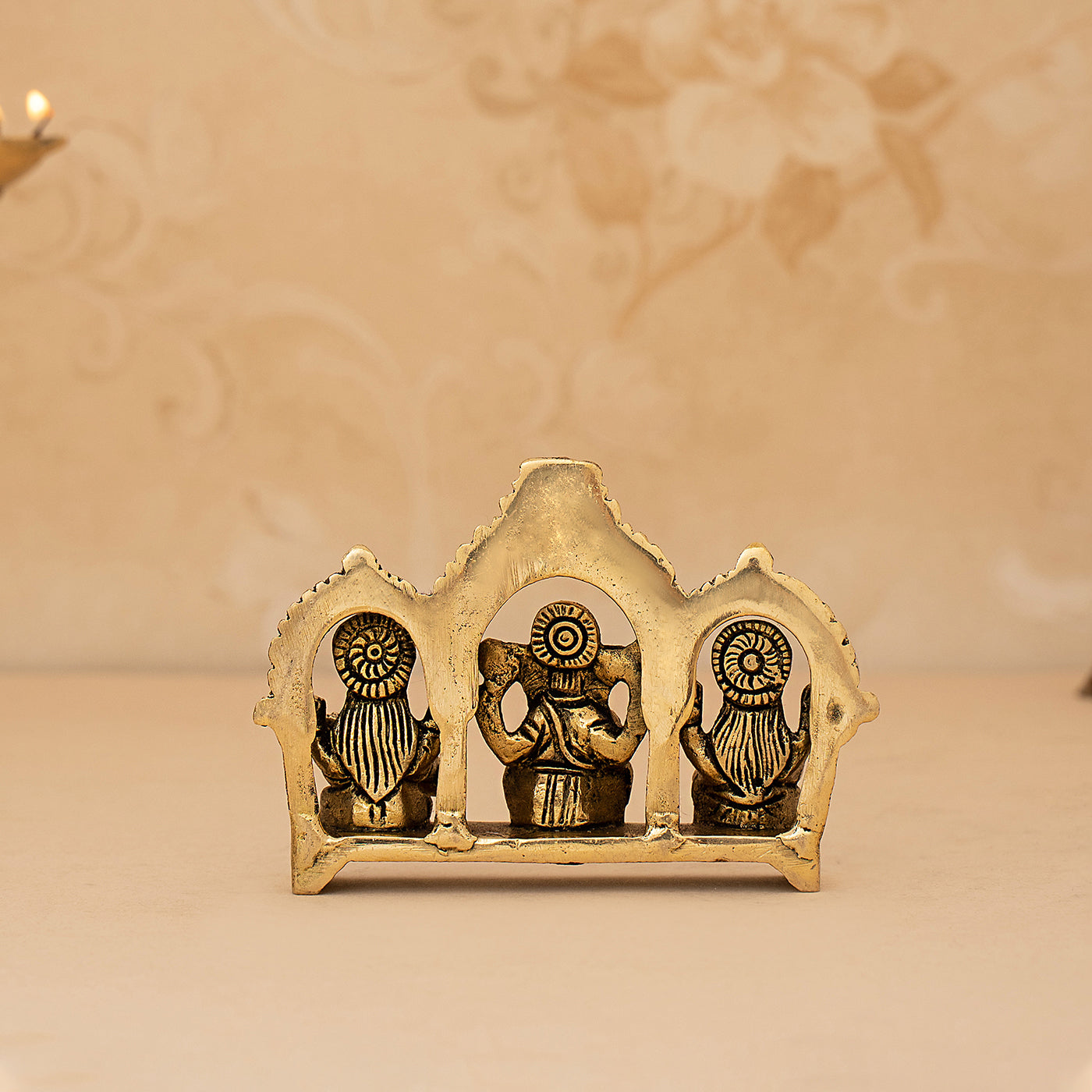 Brass Laxmi Ganesh Saraswati Sitting Idol/Statue