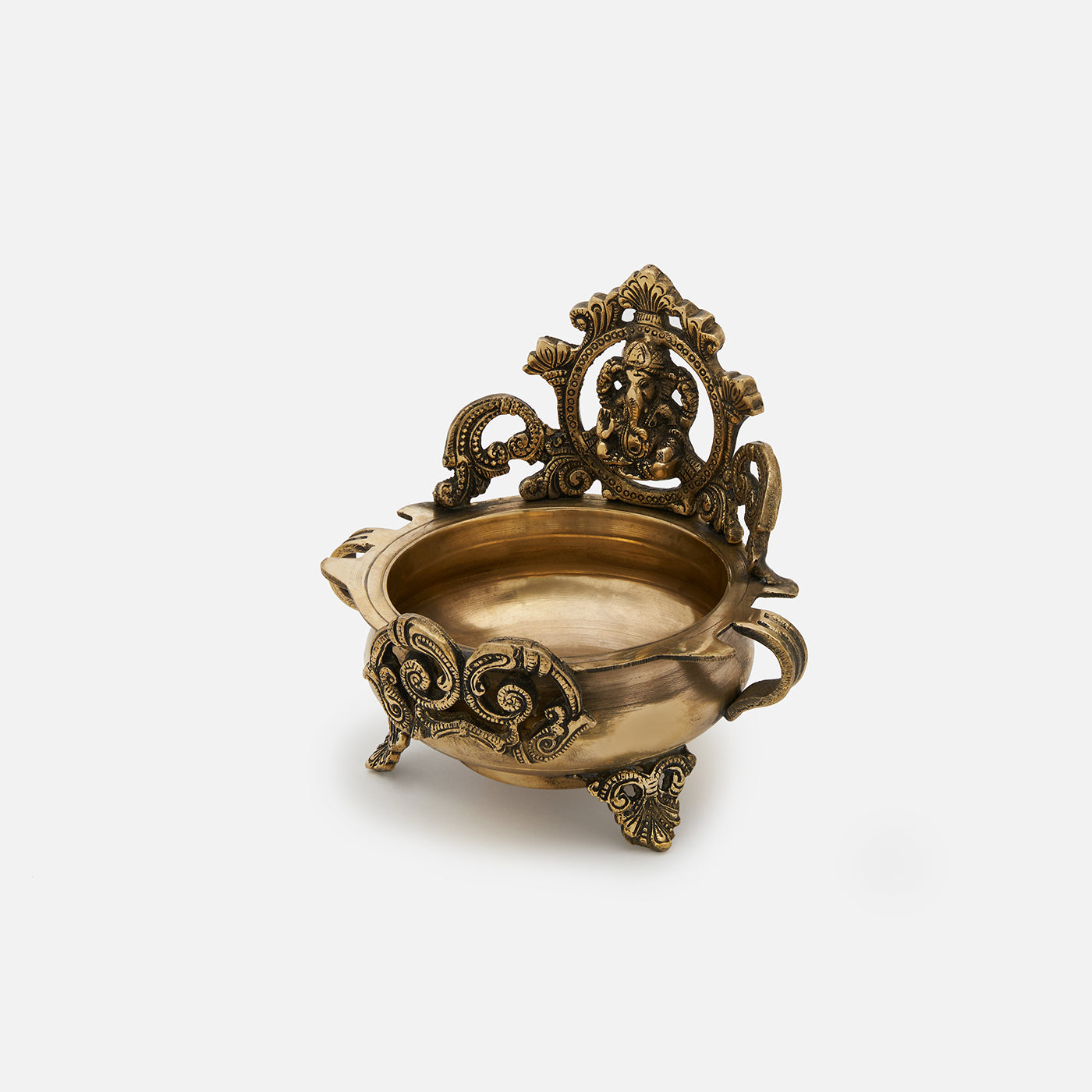 Traditional Decorative Ganesh Brass Urli Bowl