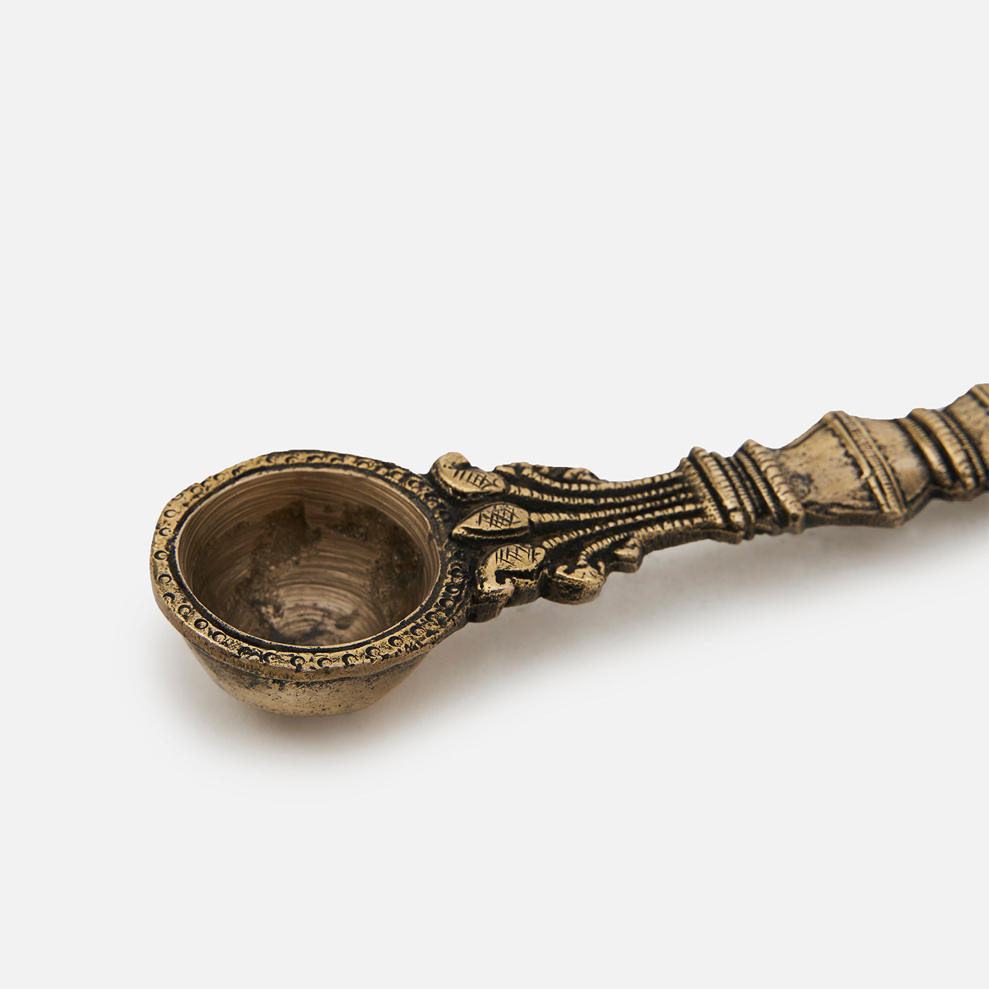 Brass Sheshnag Design Hawan Spoon for Pouring Ghee In Hawan Kund