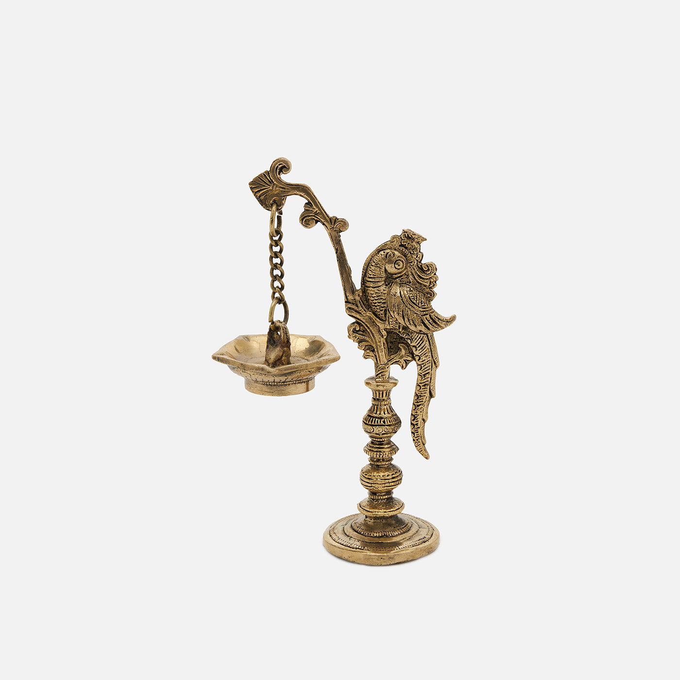 Brass Pedestal Annapakshi Diya For Pooja/Decor Set of 2
