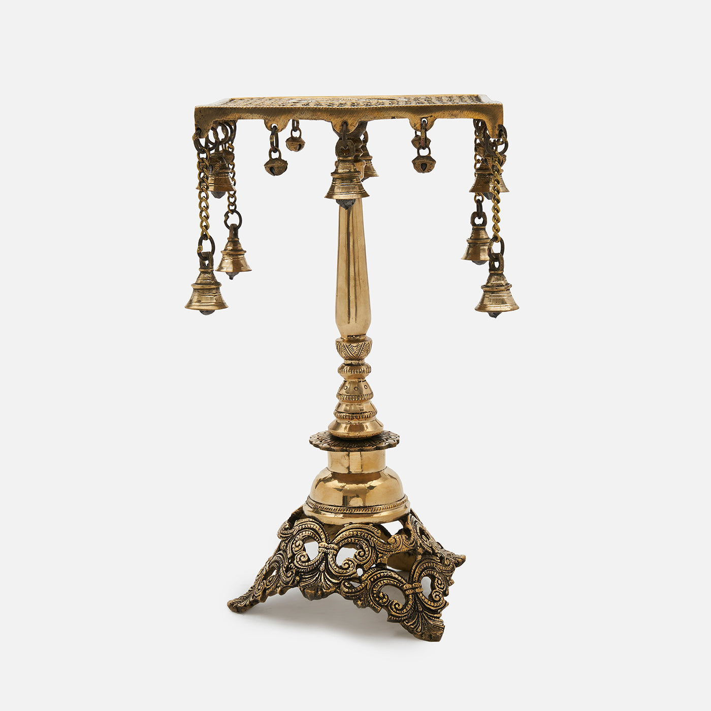 Authentic Brass Stool With Hanging Bells