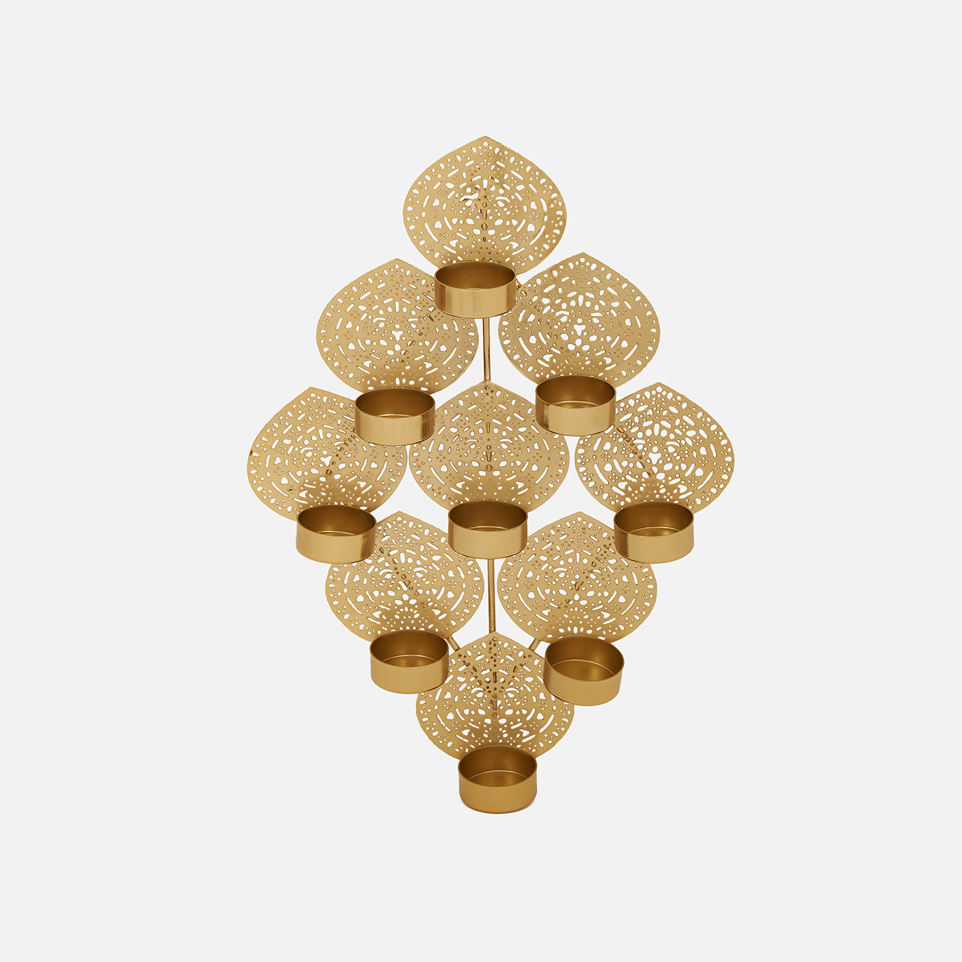 9 Leaf Tea Light Holder Wall Hanging