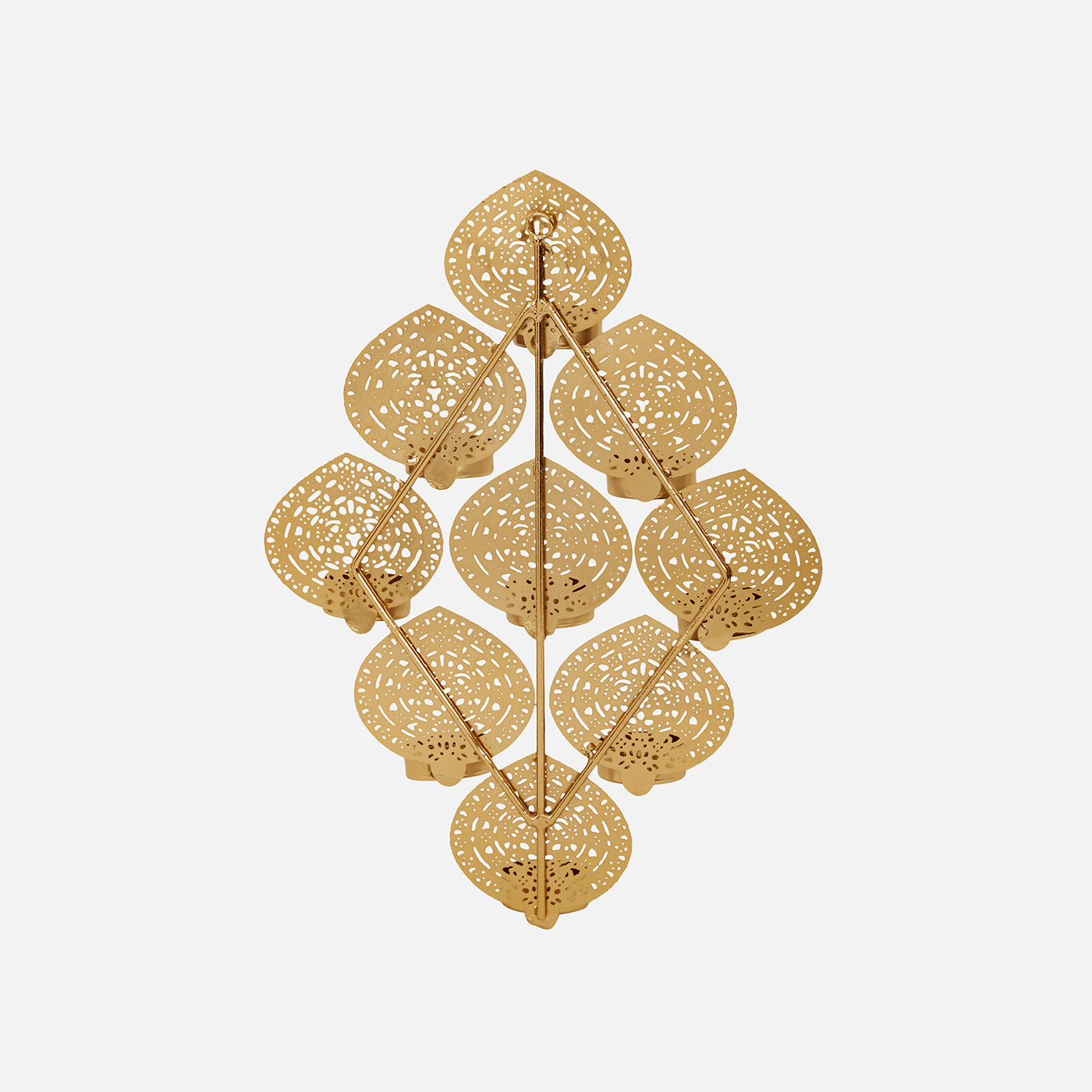 9 Leaf Tea Light Holder Wall Hanging