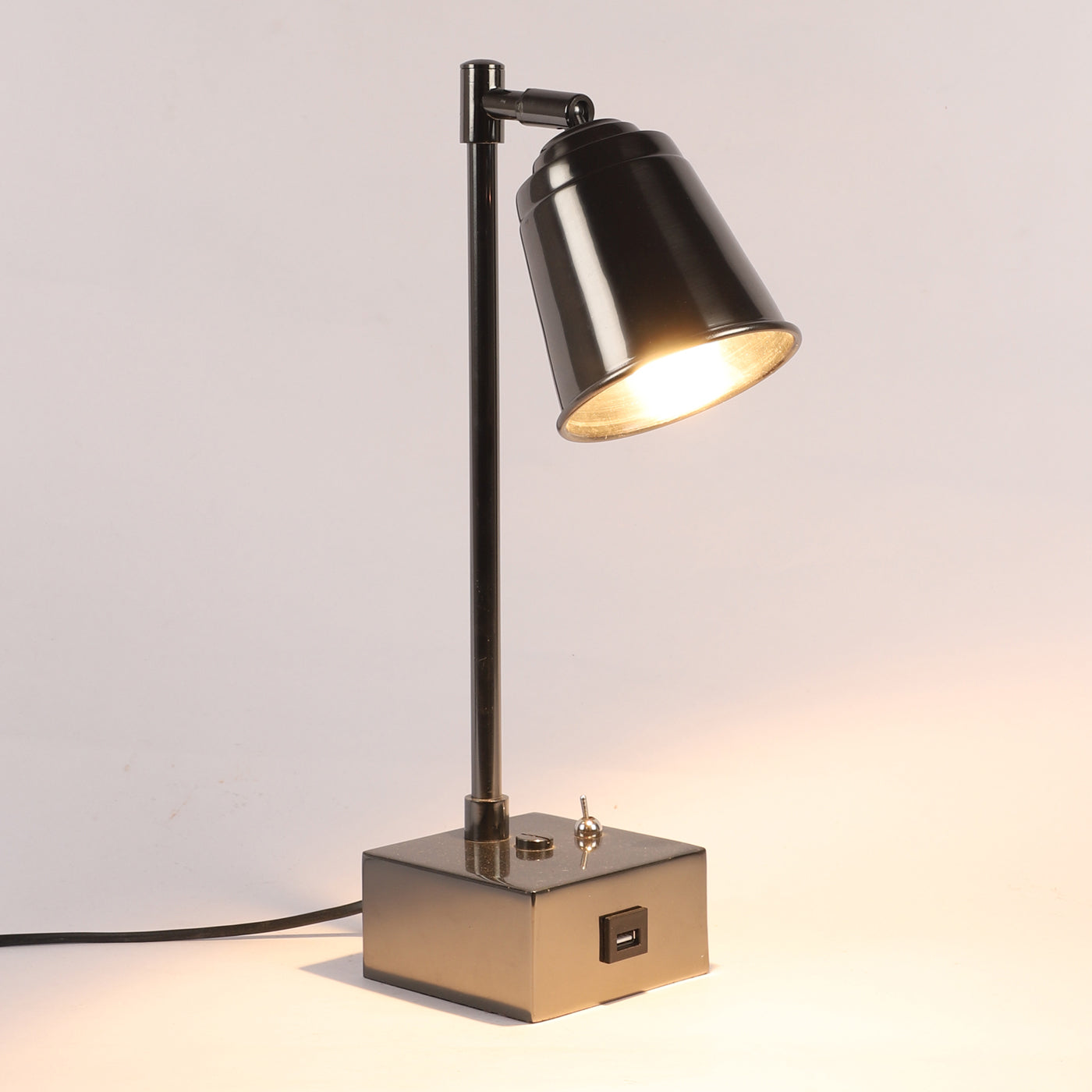 Matt Black Steel Adjustable Study Lamp