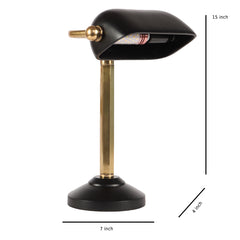 Handcrafted Black/Gold Adjustable Banker's Lamp