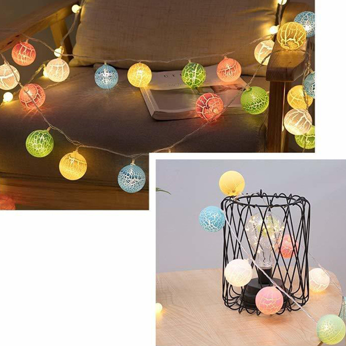 DecorTwist LED Plastic Ball Rice Light for Home and Office Decor| Indoor & Outdoor Decorative Lights|Diwali |Wedding | Diwali | Wedding | 3.18 MTR (Ball)