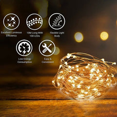 DecorTwist USB 8 Mode String Light for Home and Office Decor| Indoor & Outdoor Decorative Lights|Diwali |Wedding | Diwali | Wedding (Yellow)