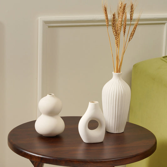 Burly Vase White Set of 3