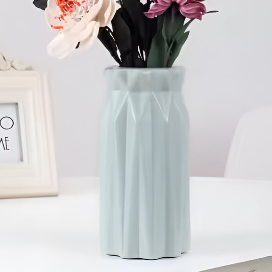 Plastic Flower Vases for Home Decor, Bedroom, Centrepiece Living Room, Office Decoration (Blue)