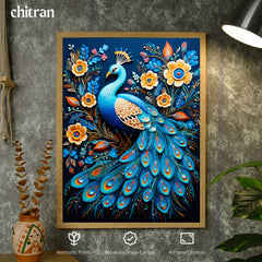 Artisan Peacock Bloom Canvas: Elegance in Wall Decor for Homes
