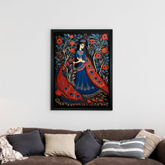 Artisan Canvas: Women in Blue Peacock Aura Masterpiece Decor