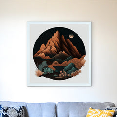 Artisan Mountains: Canvas Wall Decor with Frame in Home