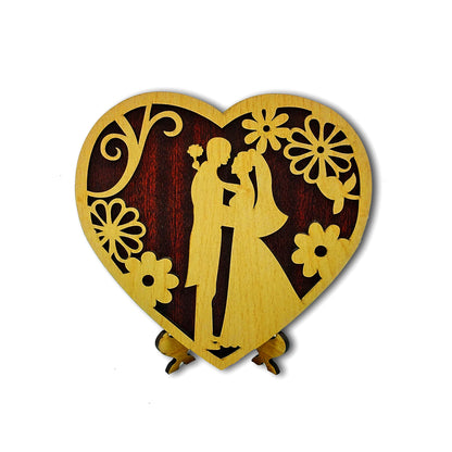 Valentine Couple Wooden Showpiece