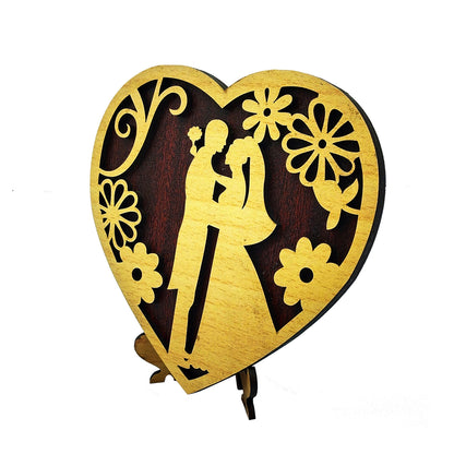 Valentine Couple Wooden Showpiece