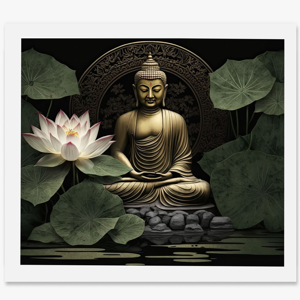 Vastu Shubharambh- Meditating Buddha Wall Frame For Home, Living Room, Office Decor