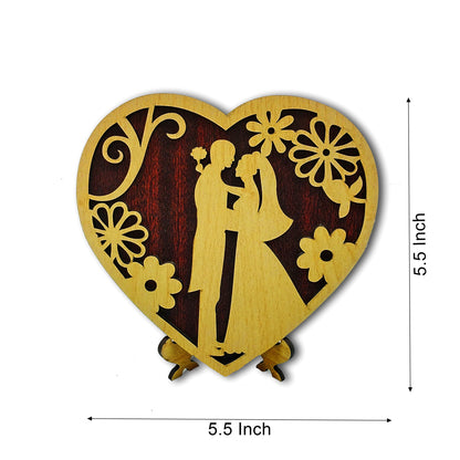 Valentine Couple Wooden Showpiece