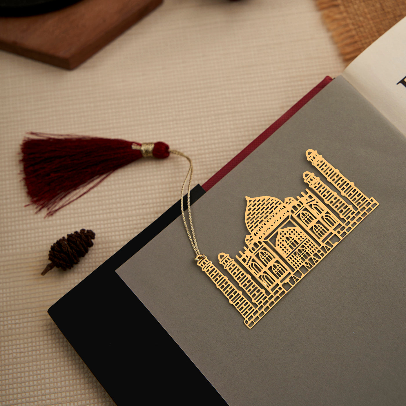 Brass Taj Mahal Design bookmark