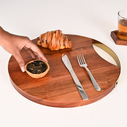 Wooden round platter, plate, and server | multipurpose wooden platter