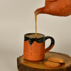 Sculpted Terracotta Coffee Mug Stylish Functionality