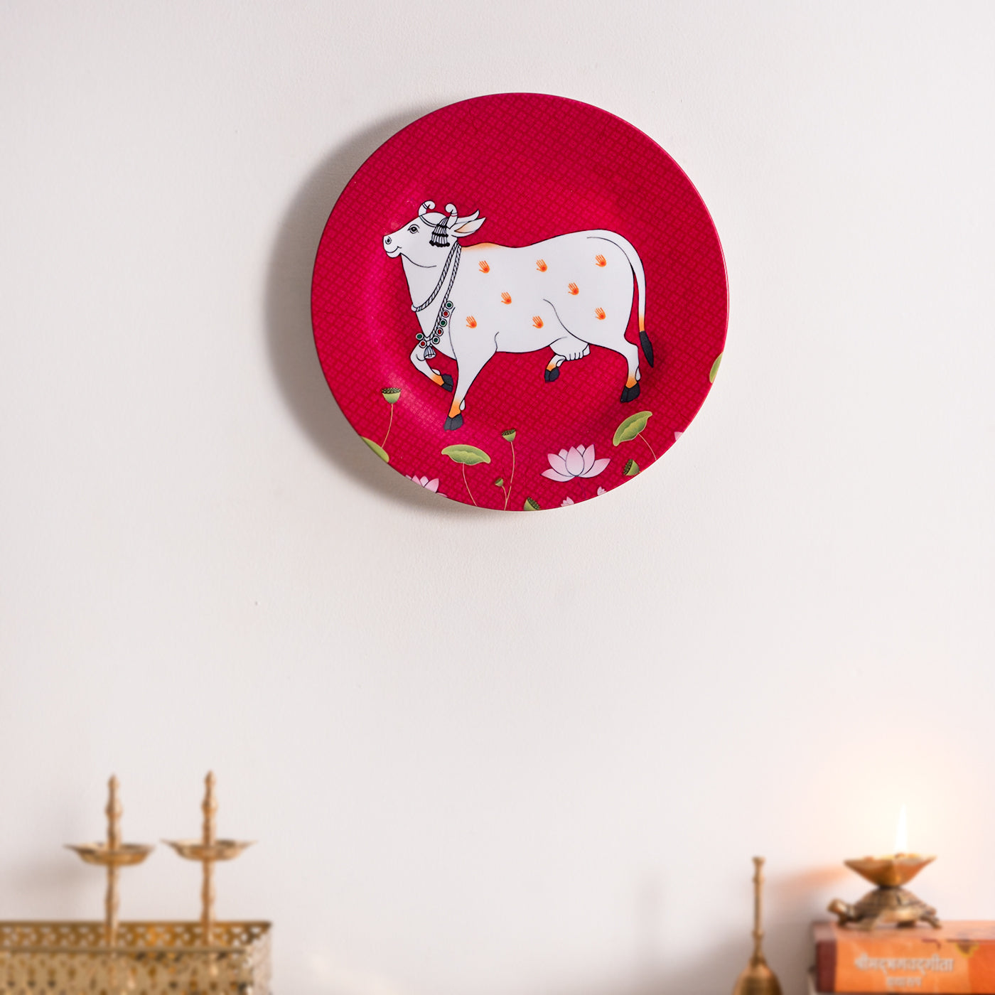 Pichwai Ceramic wall plates decor hanging / tabletop