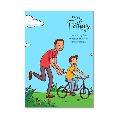 Happy Father's Day You Are My First Teacher And My Forever Hero Greeting Card Gift for Dad,Father,Papa,Daddy